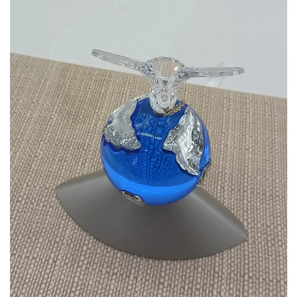 Swarovski Crystal Planet Vision 2000 Dove Globe Sculpture Figurine Box COA